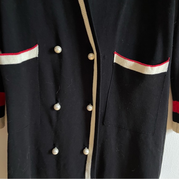 Zara knit black pearl button relaxed fit dress - Picture 4 of 11